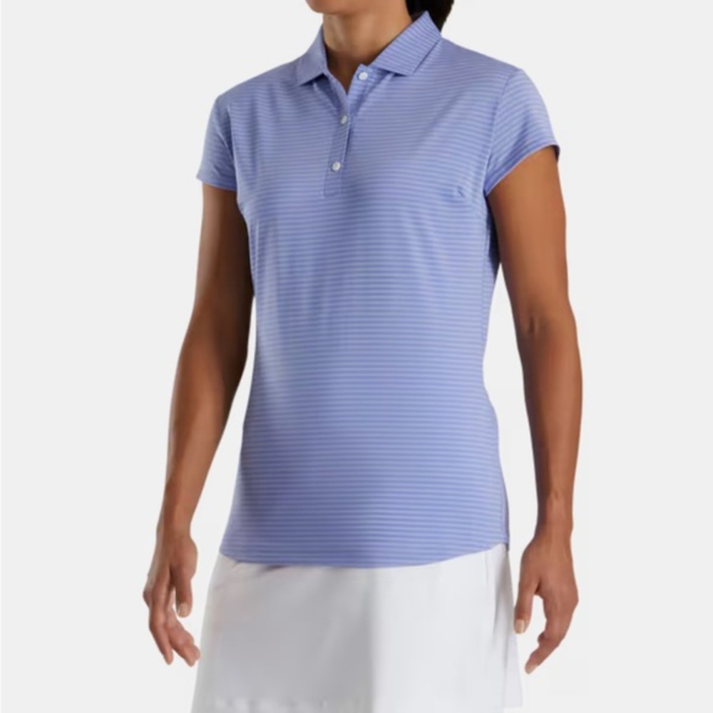 FOOTJOY Cap Sleeve Tonal Stripe Women Performance‎ Wear Purple Golf Size LARGE